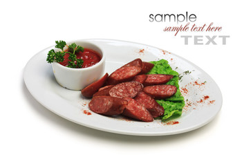 Bavarian sausages with ketchup