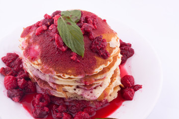pancakes with raspberry