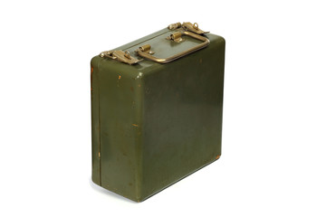 Old green metal case
