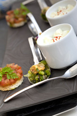 Gastronomie, cuisine, recette, restaurant, mise en bouche