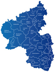 Karte Rheinland-Pfalz - obrazy, fototapety, plakaty
