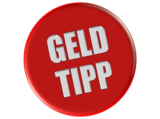 Button rot rund GELD TIPP