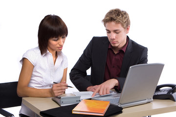 Fototapeta premium Geschäftsleute am Schreibtisch