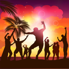 Sunset Beach Party-People Dancing