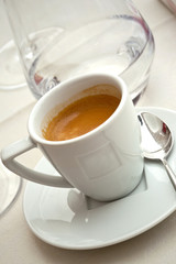 Café, tasse, moka, arabica, grand cru, cuillère, table, repas