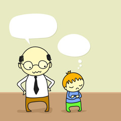 Father arguing with his stubborn kid