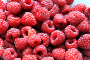 Fresh raspberries closeup