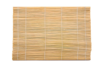 Wooden mat, isolated on white.