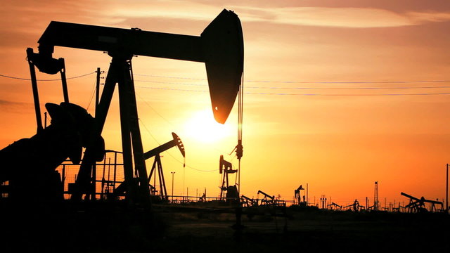 Crude Oil Production at Sunset