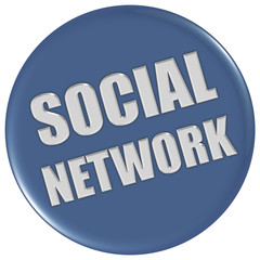 Button blau rund SOCIAL NETWORK