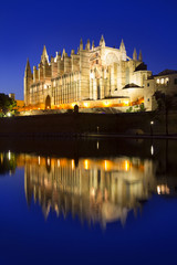 Fototapeta na wymiar Cathedral of Majorca in Palma de Mallorca Balearic islands