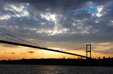 Fototapeta na wymiar Bosporus bridge at Sunset