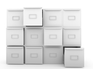 Some metallic drawers