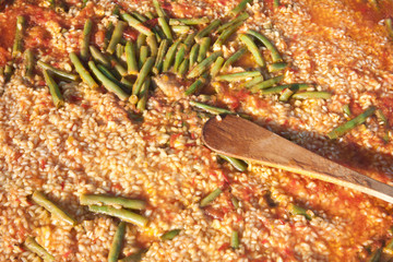 Spanish paella with beans and rice