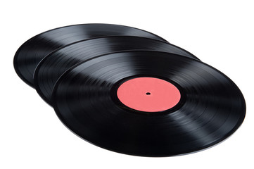black vinyl record close up