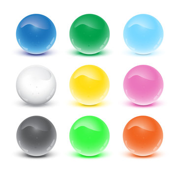 Set de boutons colorés vectoriels