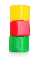 bright blocks isolated on white