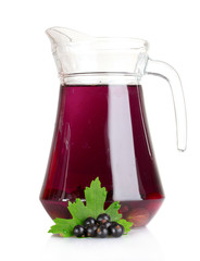 juice and  black currant  isolated on white