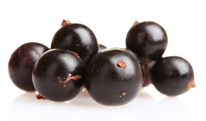 fresh blackcurrant isolated on white