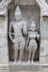 Fototapeta na wymiar An ancient vishnu temple in utharamerur tamilnadu