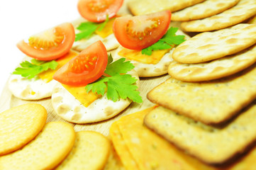 Obraz na płótnie Canvas Cheese crackers