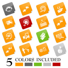 Logistics icons - sticky series