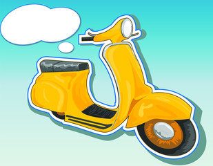 Fototapeta premium Beautiful vector scooter.