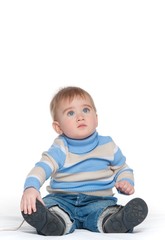 Fototapeta premium Baby boy isolated on white background