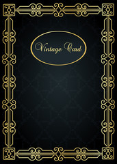 Vintage wedding card frame vector background