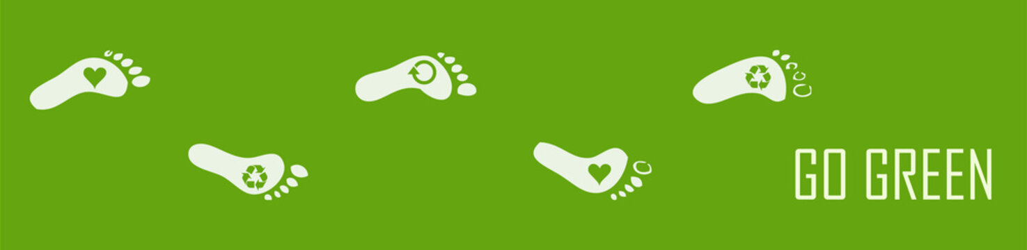 Eco Footprint Vector Background Banner