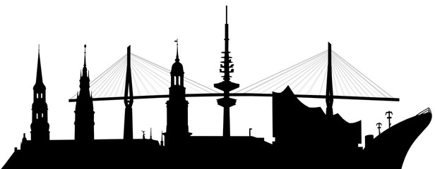 Skyline Hamburg, Vector © dipego