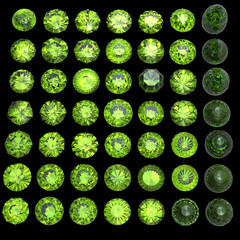 Round gemstone . Emerald. Peridot