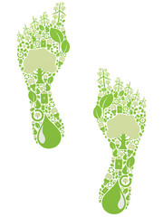 foot made of green vector icons - renewable energy
