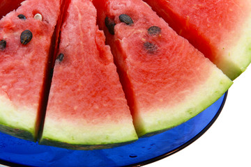 watermelonon on  blue plate