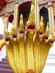 Multi-headed naga at Dangdeung temple, Chiangmai, Thailand