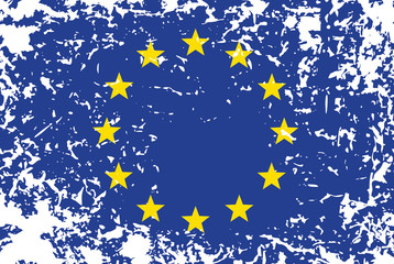 Grunge flag of European Union