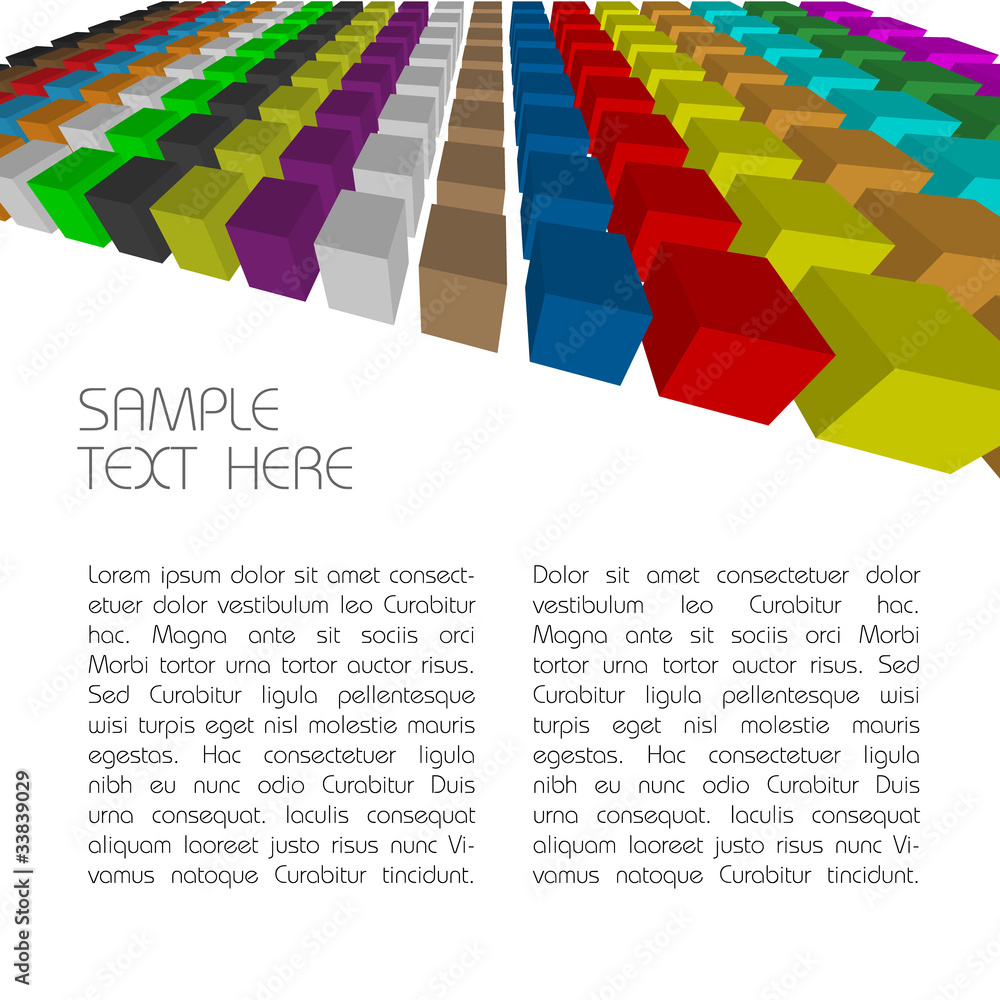 Poster background with colorful 3d cubes