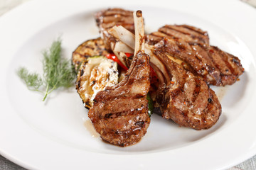 Grilled meat ribs