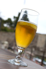 Bière, mousse, demi, verre, boisson, soif, frais, alcool, ambré