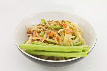 Thai papaya spicy salad or know as Som Tum