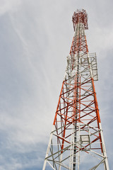 Communication tower with tv and radio antenna