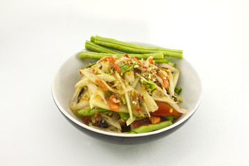 Thai papaya spicy salad or know as Som Tum