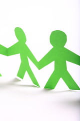 paper people doing teamwork in their business