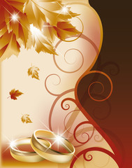 Autumn wedding invitation card. vector illustration