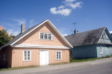 Wooden farmsteads, Trakai, Lithuania