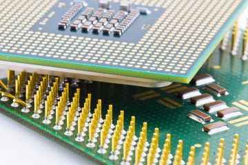 detail of old and new type of processor