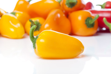 A yellow baby pepper