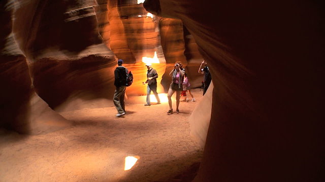 Visitors in Caverns of Antelope Canyon