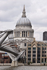 St Paul`s Cathedral and Millennium Bridge