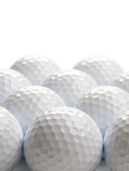 Golf balls in rows